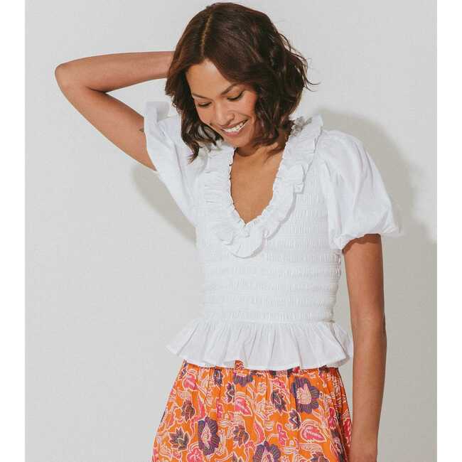 Women's Neva Top, White - Blouses - 4
