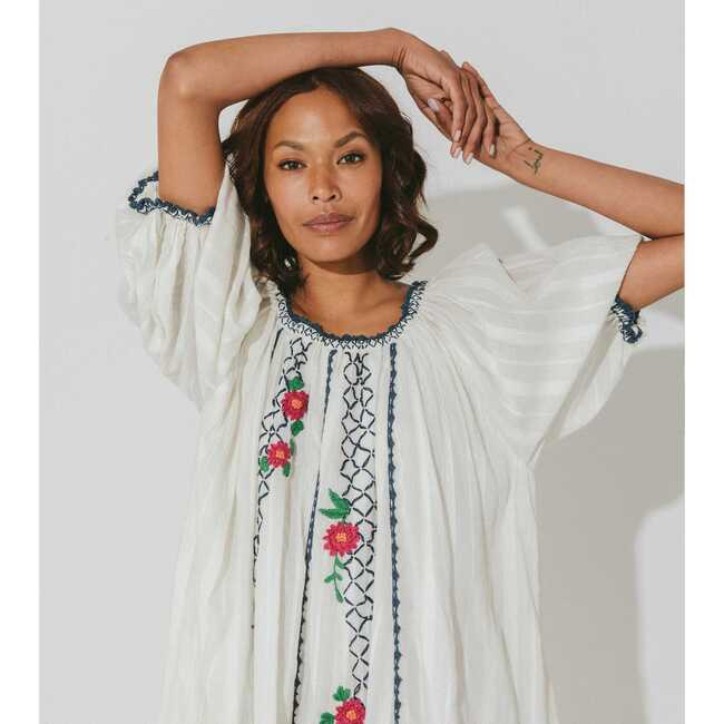 Women's Farida Mini Dress, White - Dresses - 7