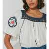 Women's Navi Blouse, White - Blouses - 5