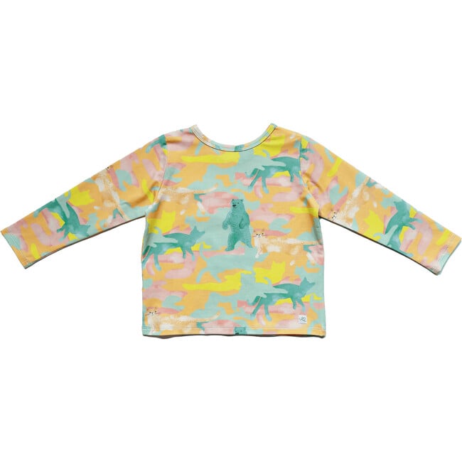 Billie Print Long Sleeve Pocket Tee, Camou Animals - T-Shirts - 3