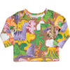 Billie Print Long Sleeve Pocket Tee, Dino Puzzle Nutmeg - T-Shirts - 1 - thumbnail