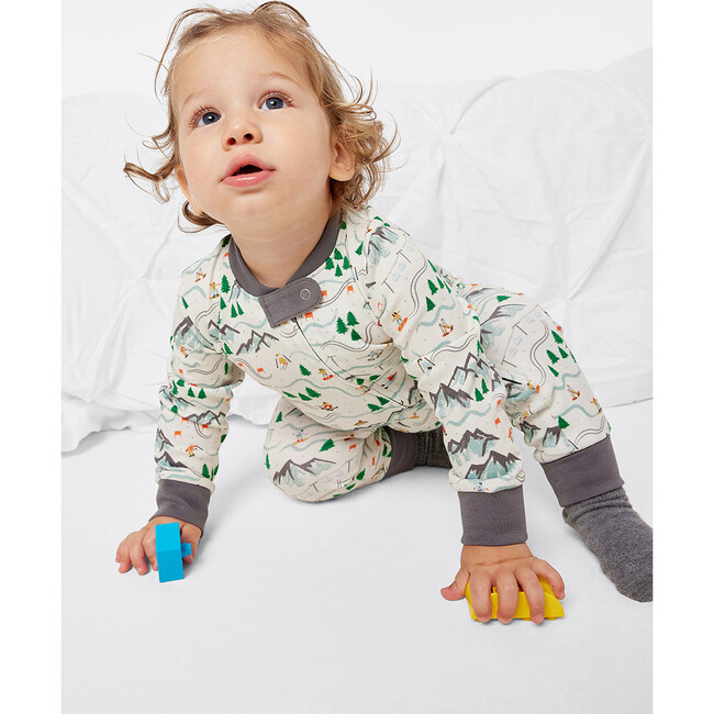 Zip Front Baby Onesie, Snow Sports - Onesies - 2