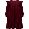 Chloe Velvet & Satin Bow Party Dress, Plum - Dresses - 1 - thumbnail