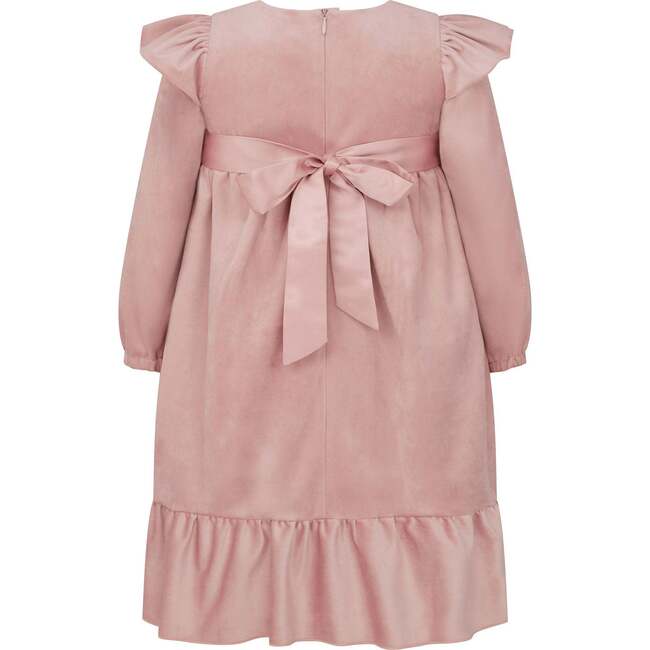 Chloe Velvet & Satin Bow Party Dress, Pink - Dresses - 2