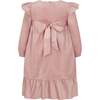 Chloe Velvet & Satin Bow Party Dress, Pink - Dresses - 2