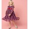 Chloe Winter Floral Party Dress, Pink - Dresses - 4