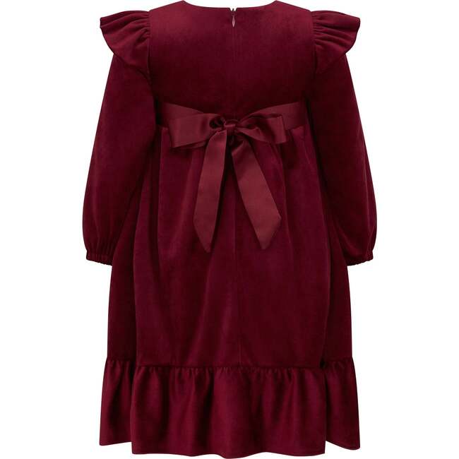 Chloe Velvet & Satin Bow Party Dress, Plum - Dresses - 5