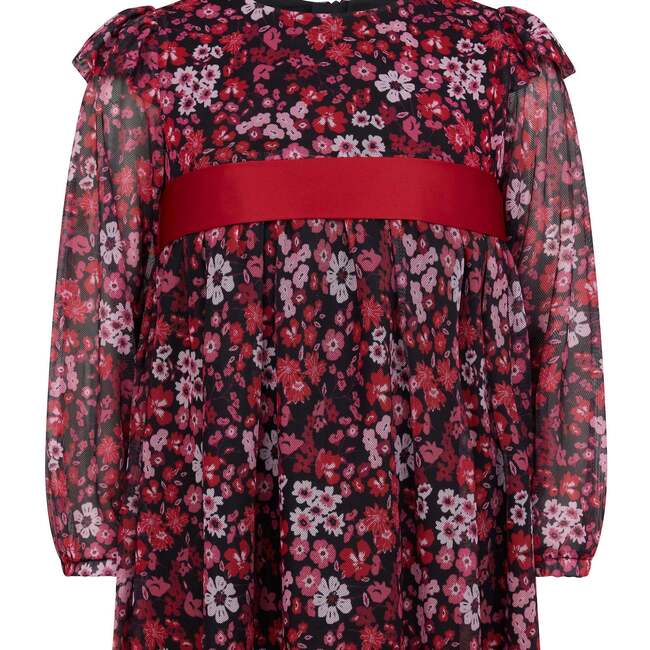 Chloe Winter Floral Party Dress, Pink - Dresses - 6