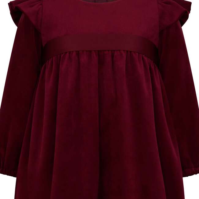 Chloe Velvet & Satin Bow Party Dress, Plum - Dresses - 6