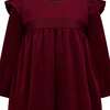 Chloe Velvet & Satin Bow Party Dress, Plum - Dresses - 6