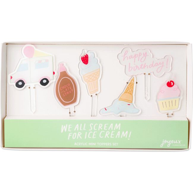 We All Scream For Ice Cream Acrylic Mini Topper Set