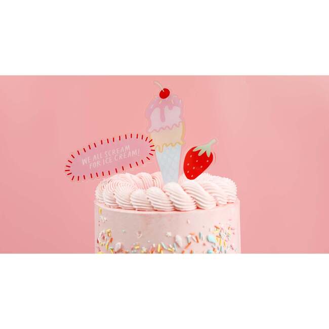 We All Scream For Ice Cream Cake Topper Set - Party Accessories - 2