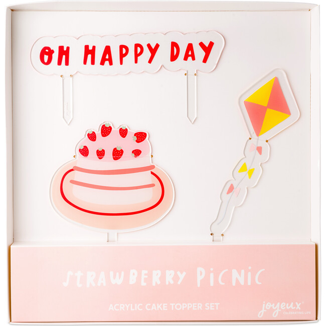 Strawberry Picnic Acrylic Cake Topper Set