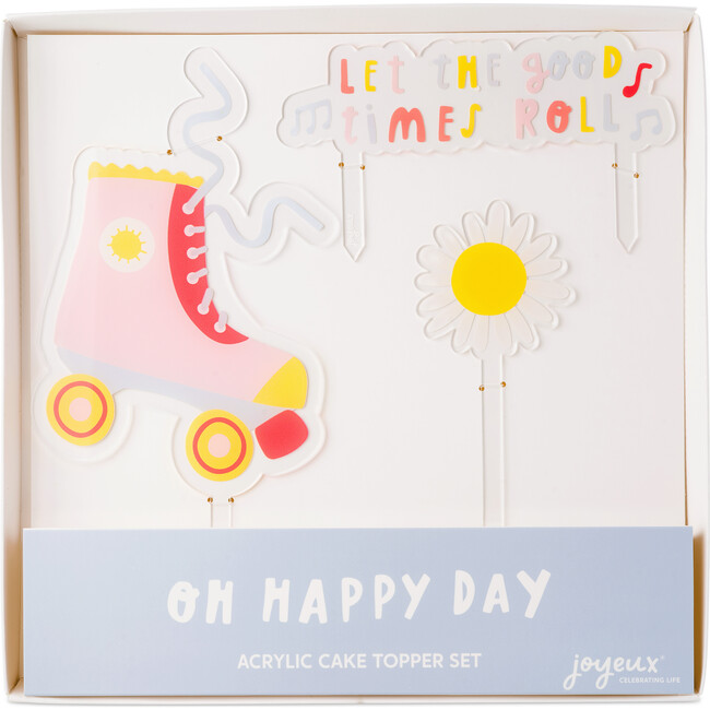 Oh Happy Day Acrylic Cake Topper Set