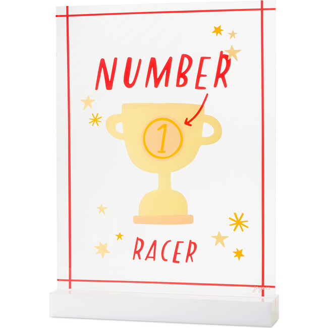 Number 1 Racer Acrylic Table Top Sign