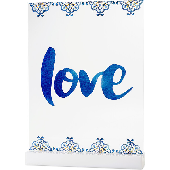 Love Tile Print Acrylic Table Top Sign