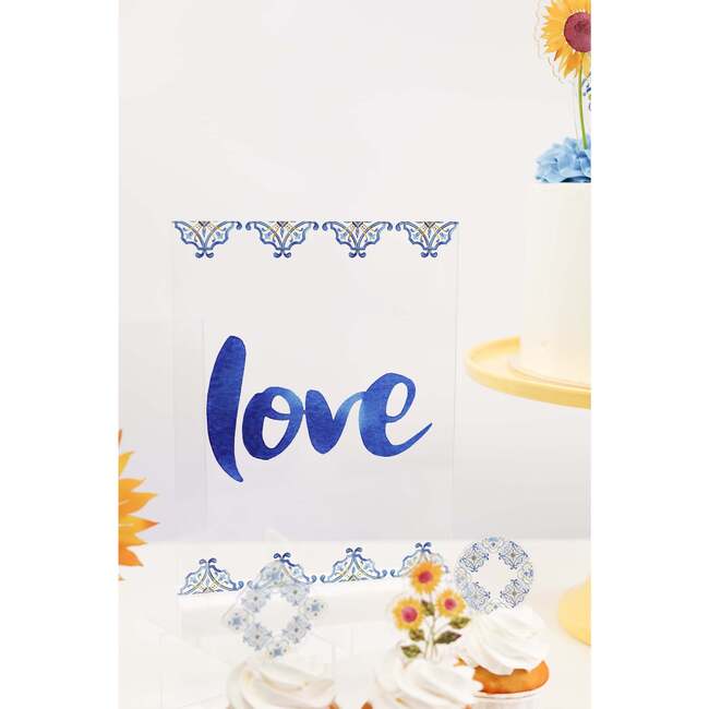 Love Tile Print Acrylic Table Top Sign - Party Accessories - 2