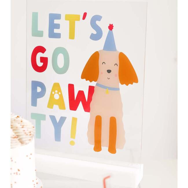 Let's Pawty Acrylic Table Top Sign - Party Accessories - 2