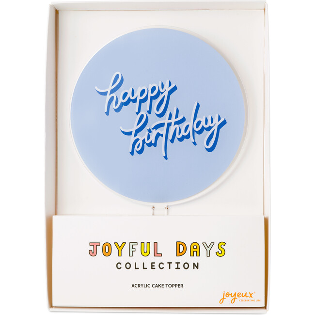 Happy Birthday Blue Acrylic Cake Topper