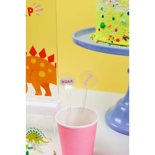 Dino-Mite Dinasour Acrylic Drink Stirrers - Party Accessories - 2