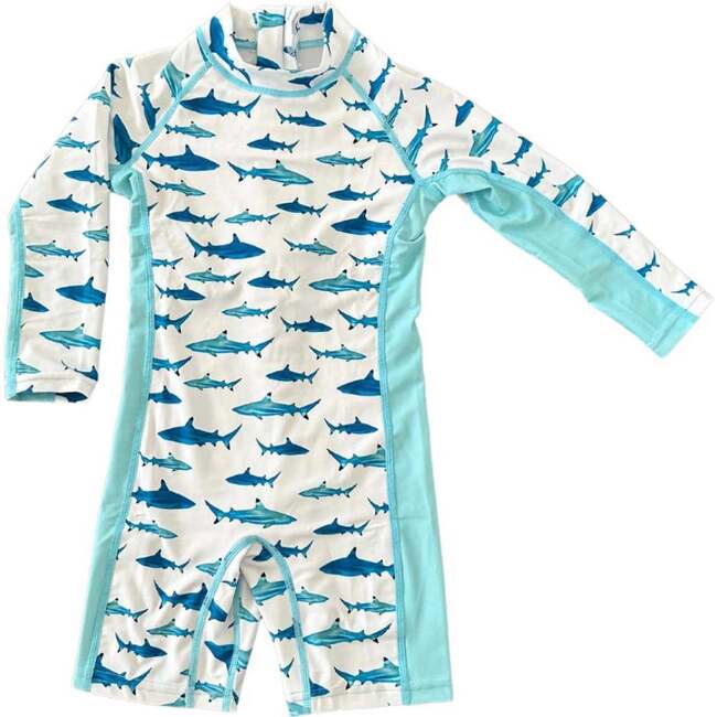 Shark UPF50+ Swimsuit, Blue