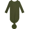 Solid Ribbed - Pine Basic Knotted Gown, Green - Nightgowns - 1 - thumbnail