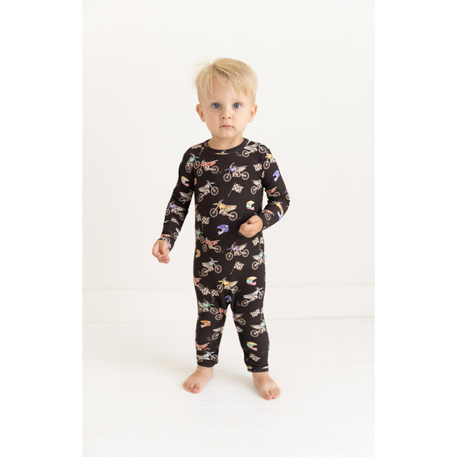 Supermini Long Sleeve Basic Romper, Black - Rompers - 2