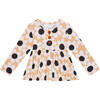 Reagan Long Sleeve Henley Peplum Top & Bloomer Set, Beige - Mixed Apparel Set - 3