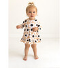 Reagan Long Sleeve Ruffled Bodysuit Dress, Beige - Dresses - 3