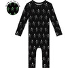 Dancing Skelly Long Sleeve Basic Romper, Black - Rompers - 1 - thumbnail