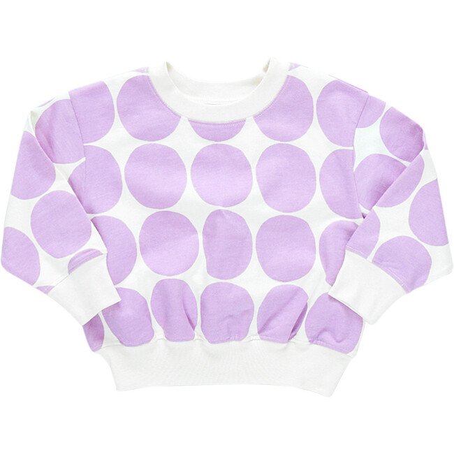 Girls Organic Sweatshirt, Lavender Dot