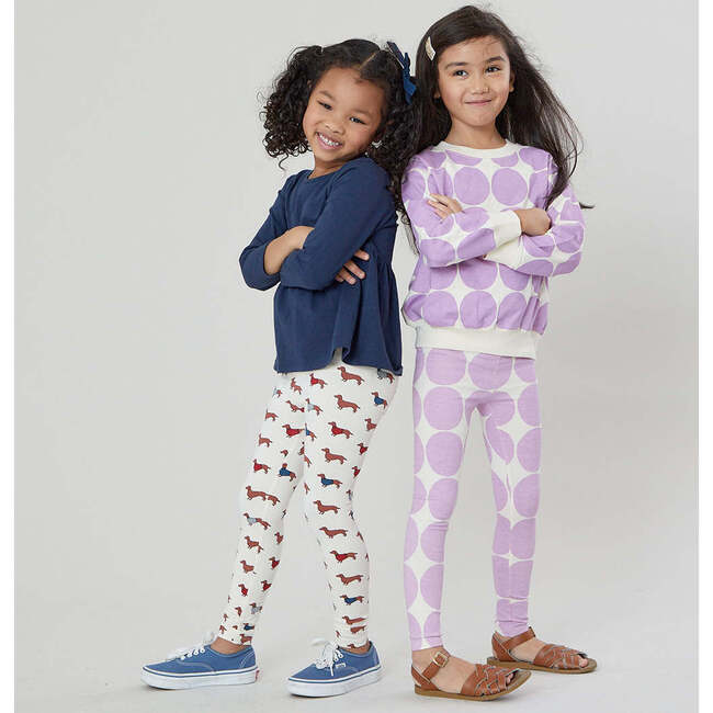 Girls Organic Legging, Sweater Dogs - Leggings - 2