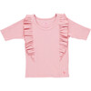 Girls Organic Ruffle Rib Top, Brandied Apricot - Shirts - 1 - thumbnail