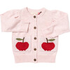 Girls Pocket Sweater, Apple - Cardigans - 1 - thumbnail