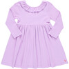 Girls Organic Princess Diana Rib Dress, Lavender - Dresses - 1 - thumbnail