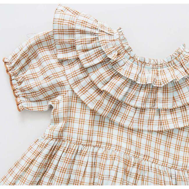Girls Victoria Dress, Blue and Gold Plaid - Dresses - 3