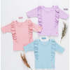 Girls Organic Ruffle Rib Top, Brandied Apricot - Shirts - 3