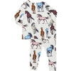 Kids Bamboo PJ Set, Multi Horses - Pajamas - 5