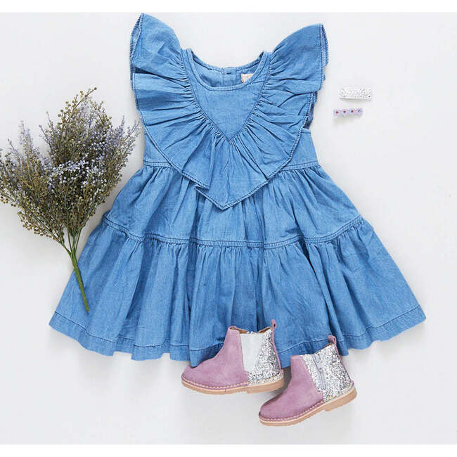 Girls Raphaela Dress, Chambray - Dresses - 5