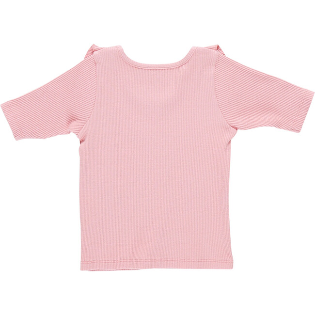 Girls Organic Ruffle Rib Top, Brandied Apricot - Shirts - 4