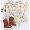Girls Victoria Dress, Blue and Gold Plaid - Dresses - 5
