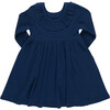 Girls Organic Princess Diana Rib Dress, Navy - Dresses - 4