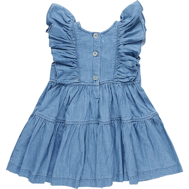 Girls Raphaela Dress, Chambray - Dresses - 6