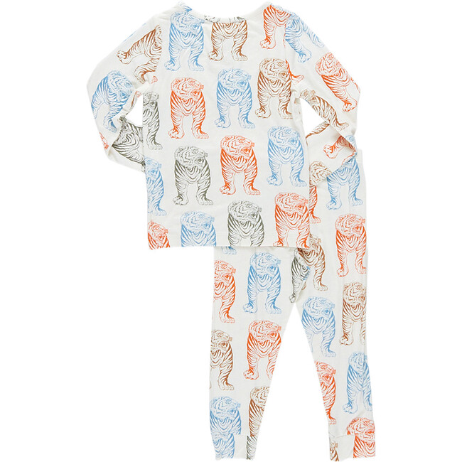 Kids Bamboo PJ Set, Multi Tiger - Pajamas - 6