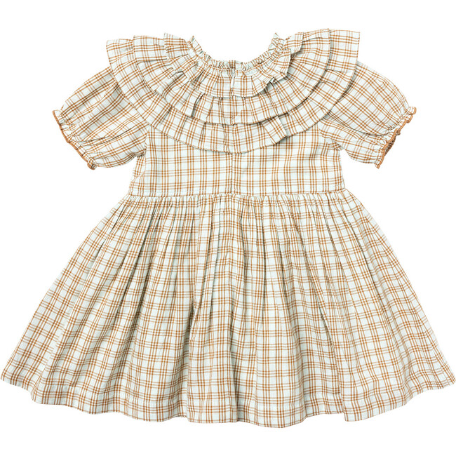 Girls Victoria Dress, Blue and Gold Plaid - Dresses - 6