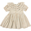 Girls Victoria Dress, Blue and Gold Plaid - Dresses - 6