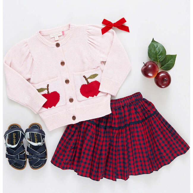 Girls Pocket Sweater, Apple - Cardigans - 5