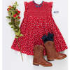 Girls Stevie Dress, Tiny Red Roses - Dresses - 6