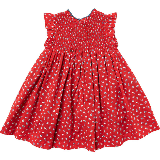 Girls Stevie Dress, Tiny Red Roses - Dresses - 7