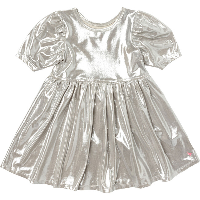 Girls Lame Laurie Dress, Champagne